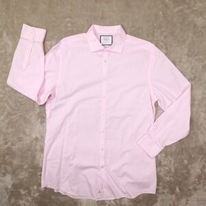 Charles Tyrwhitt Men's Pink Striped Extra Slim Fit Dress Shirt size 17/35